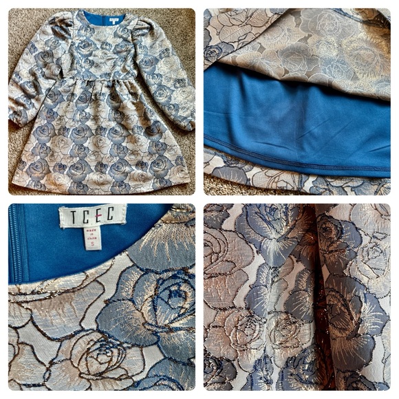 Worn once! Boutique Sz S party dress lined brocade type material is elegant!! - Picture 1 of 9